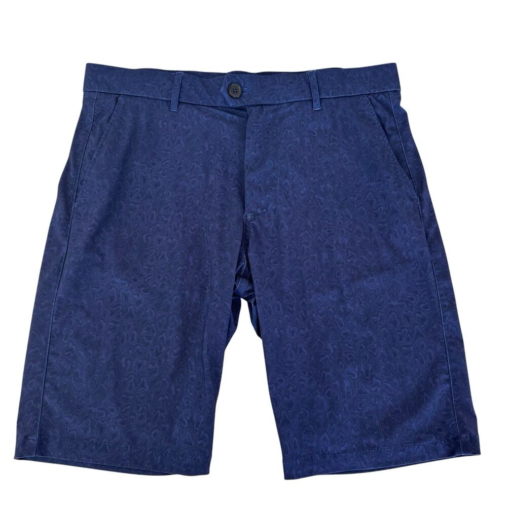 Greyson Montauk Performance Golf Shorts Stretch Breathable Lux Mens 32 Blue 10"